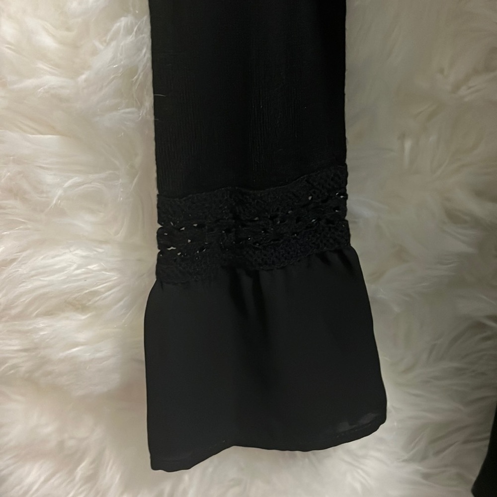 WHBM Black Long Sleeve Top - Picture 3 of 6